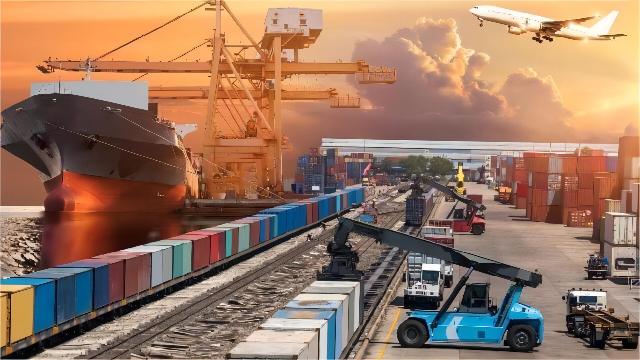 Logistics professional checking customs documentation for sea freight