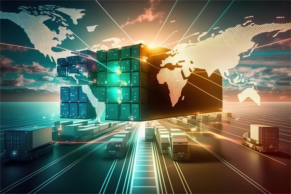 Logistics warehouse workers preparing air freight packages for international delivery