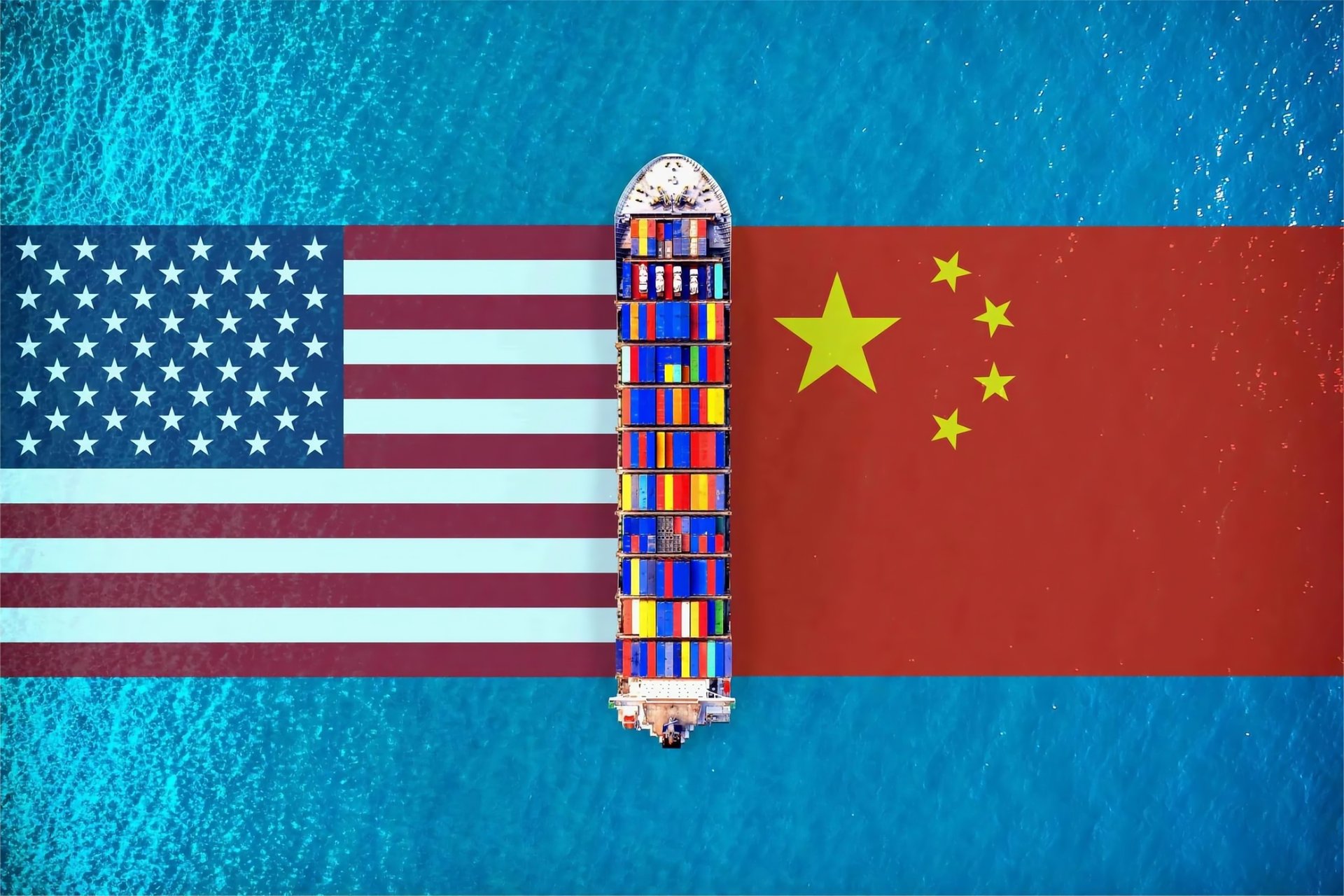 Container ship at port for China to Australia freight